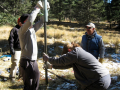 Installing a piezometer to measure groundwater head...