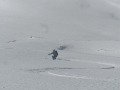 Researcher skiing into the drainage from the helicopter drop off, Refugio Lo Valdes region. Photo: Dominik Schneider.