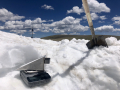 Summer, 2019. Closeup of scale and snow pit sampler used to measure snow density on Niwot Ridge. Photo: Kate Hale.