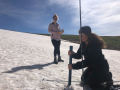 Summer, 2019. Snow density measurements on Niwot Ridge using a Federal sampler. Photo: Kate Hale.