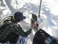 2017. Keith Jennings working on snow depth sensor array on Grand Mesa for NASA