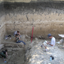 Excavation of Kostenki 1 (Layer V) by A.V. Dudin in August 2007 (photo by J.F. Hoffecker).