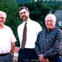 Past and present INSTAAR Directors Pat Webber, James Syvitski, and Mark Meier atop the University Memorial Center at the NSF Arctic System Science (ARCSS) party, 1995.