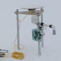 GPS antenna and AndyLogger equipment to measure air temperature and surface ablation