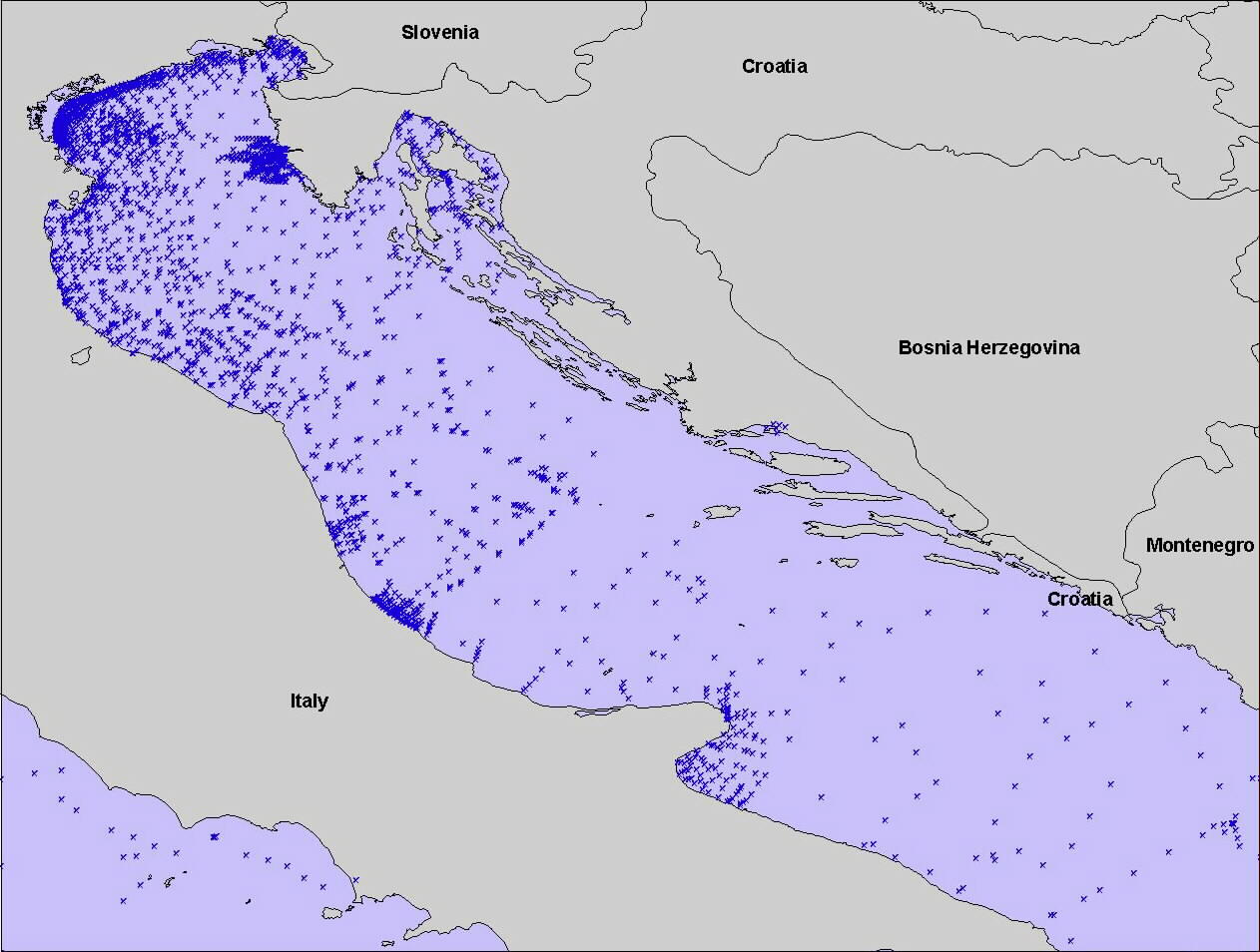 Карта адриатического моря